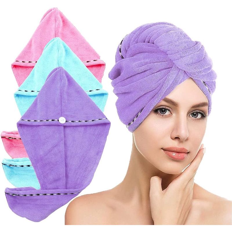 GENERICO - Toalla De Microfibra Suave Para El Cabello Turbante Baño