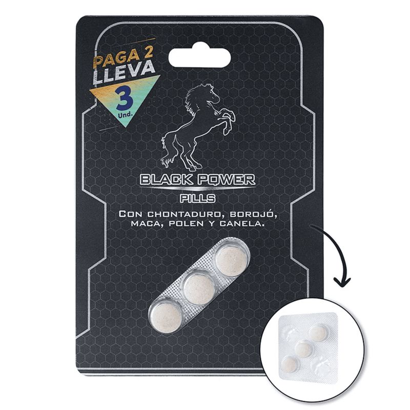BLACK POWER - Energizante Black Power Pills X2 + 1 Gratis