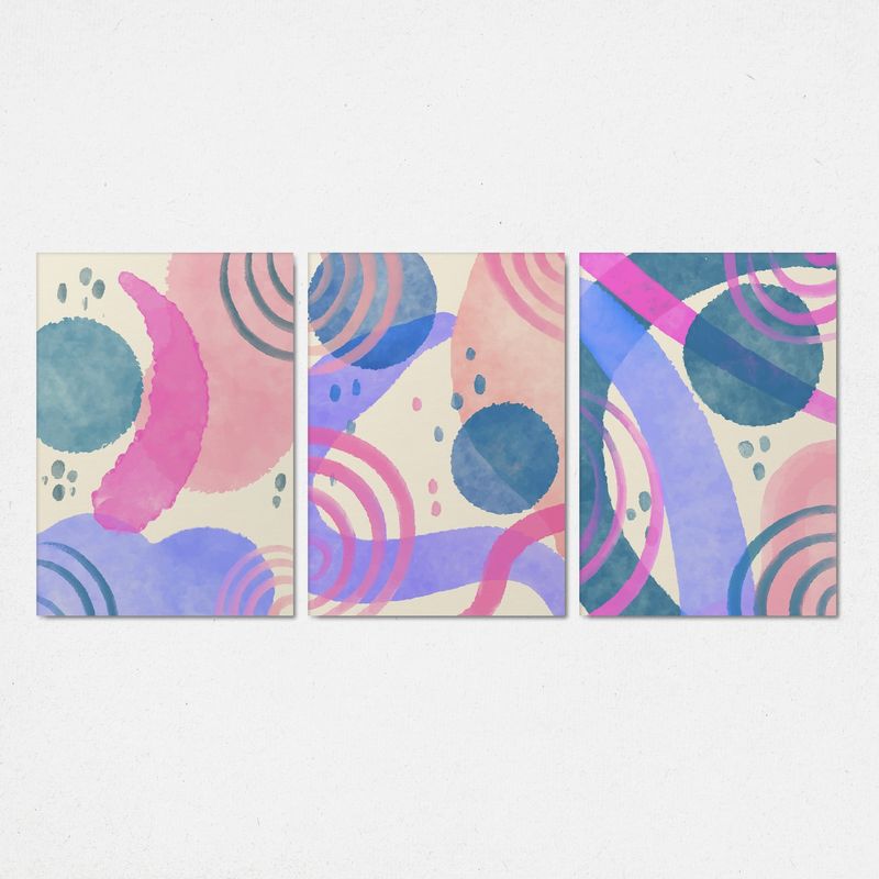 TAYRONA STORE - Cuadros Tripticos Retablo Diseños Abstractos 014 - 105x50cm