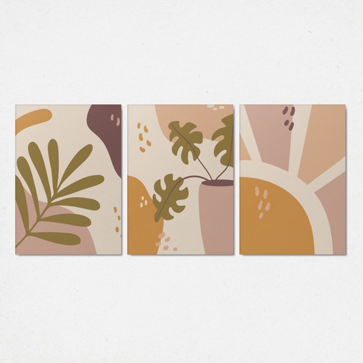 TAYRONA STORE - Cuadros Tripticos Retablo Diseños Abstractos 040 - 105x50cm