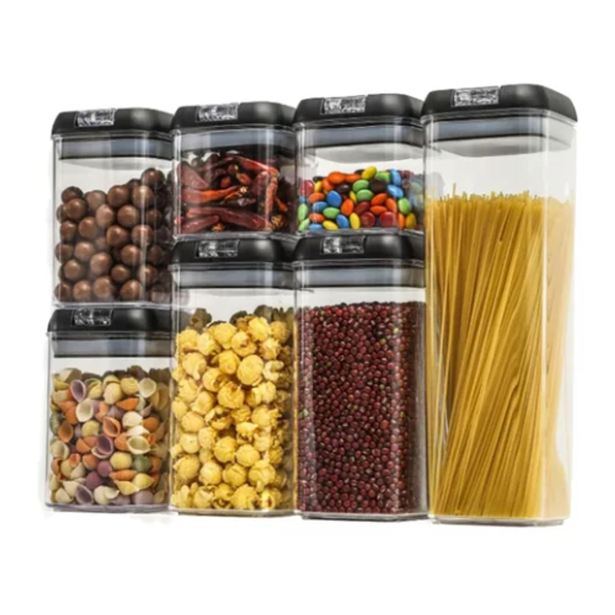 AFM - Organizador Frasco Hermético Cocina Tupper Recipiente Set X7