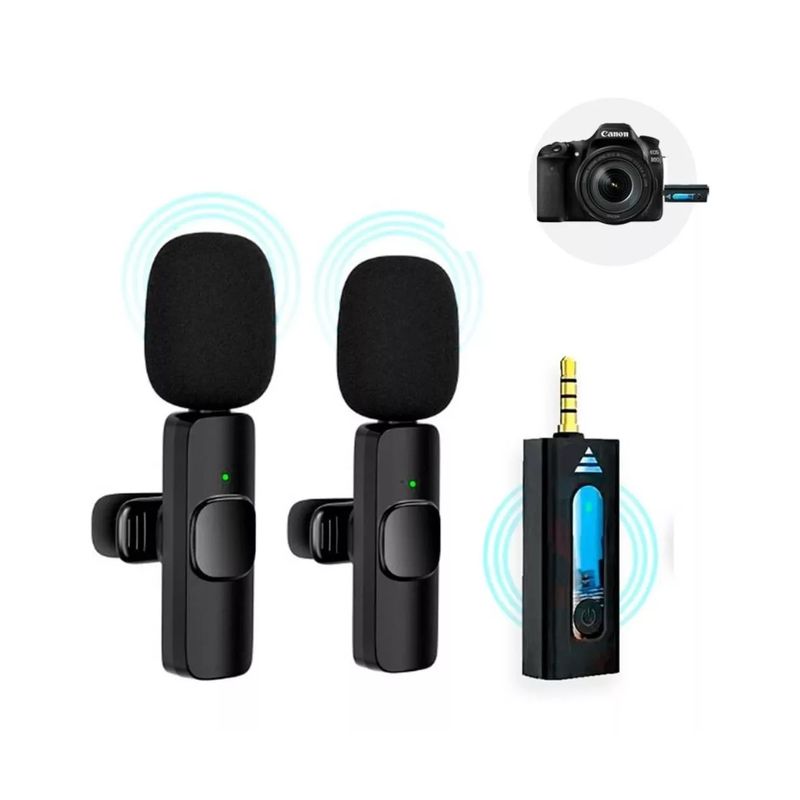 GENERICO - Micrófono De Solapa Inalámbrico K35 X 2 MIC PLUG