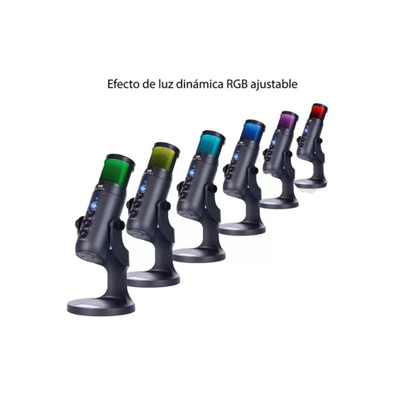 GENERICO - Micrófono Profesional Condensador Omnidireccional Con Luz