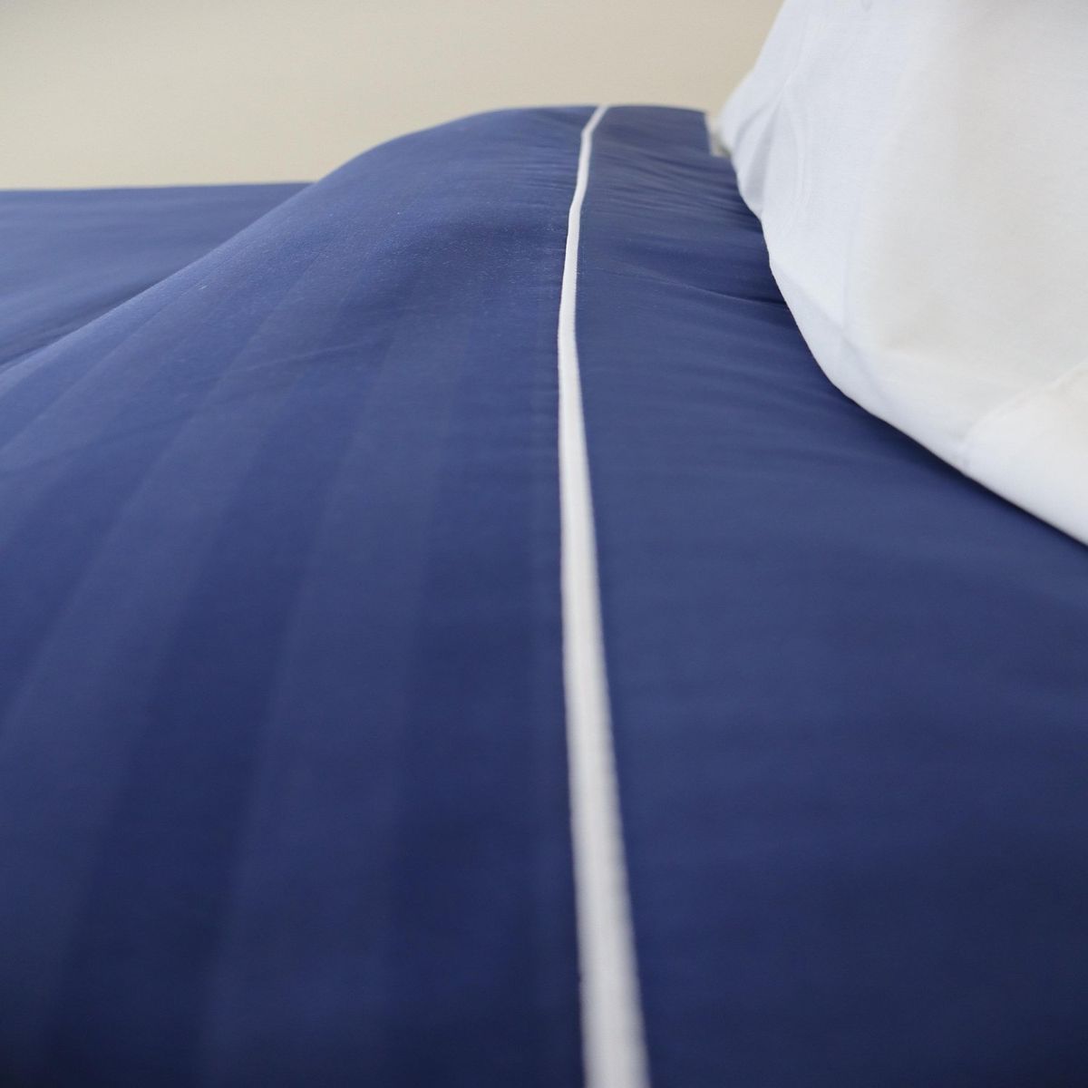 KARYTEX - Funda Duvet Sateen Rayas Cama Sencilla Color Azul Oscuro 125g Mindy.