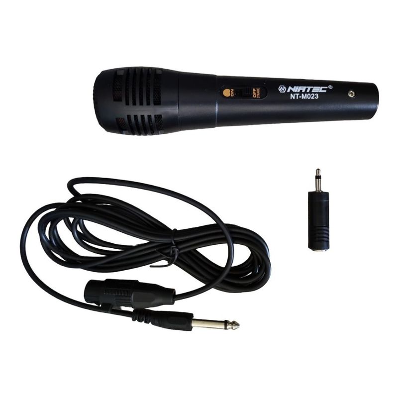 NIATEC - Microfono Profesional Alambrico Adaptador 35mm Trs Pc Compu