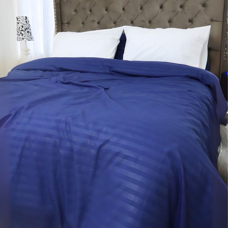 KARYTEX - Funda Duvet Sateen Rayas Cama King Color Azul Oscuro 125g Mindy.