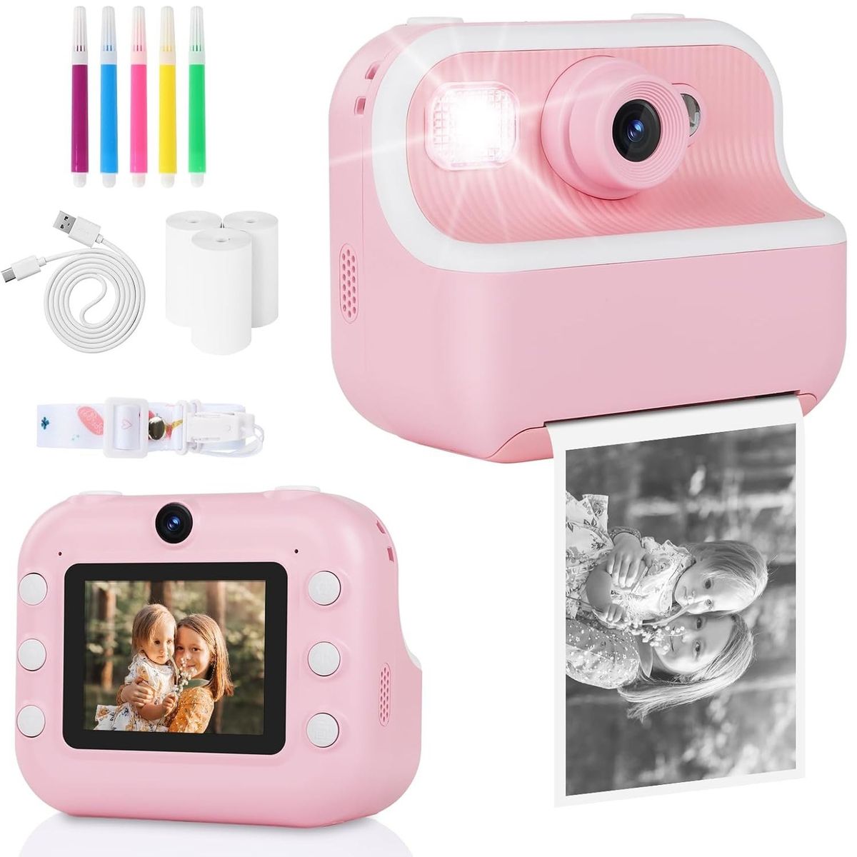 GENERAL - Camara De Impresión M8 Instantanea Niños Doble  Rosa