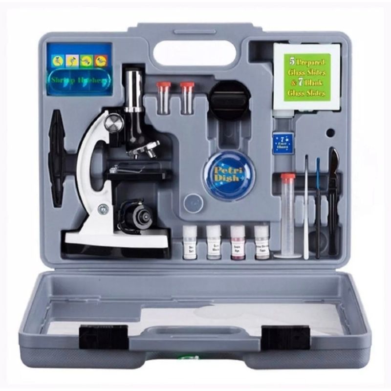 GENERICO - Microscopio Monocular Niños Didactico Amscope Kit 28 Piezas
