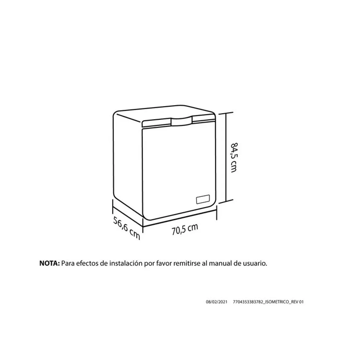 HACEB - Congelador Horizontal HACEB 145 Litros Nieve Blanco