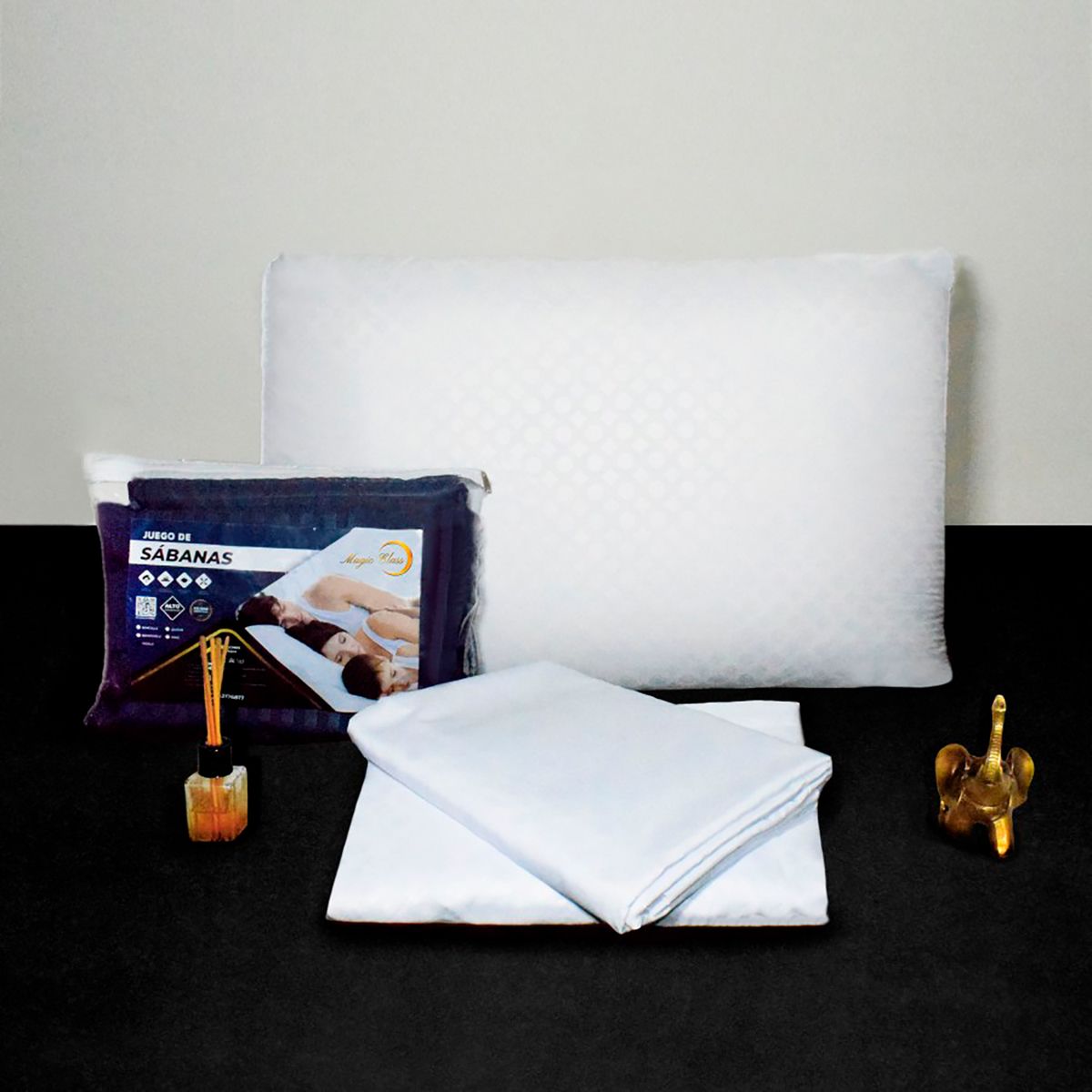 MAGIC CLASS - JUEGO DE SABANAS BLANCO 200X190