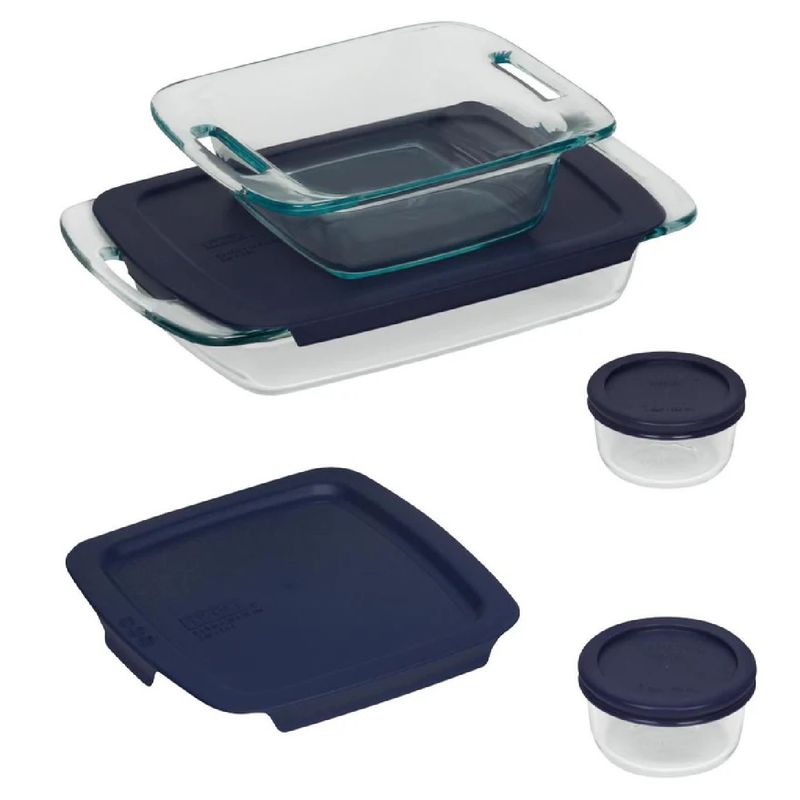 PYREX - Set De 8 Piezas Refractarias Con Tapas Pyrex