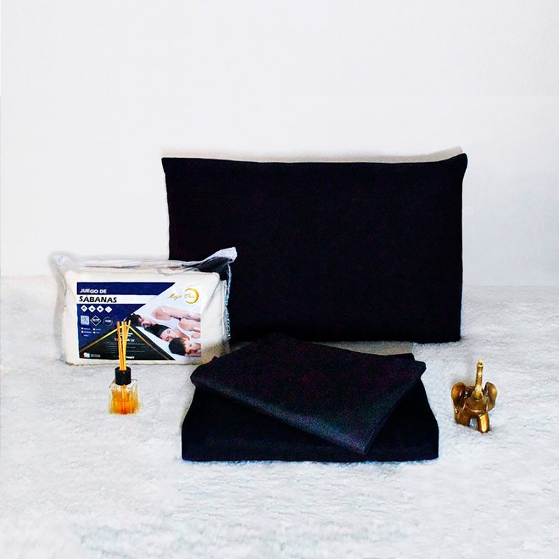 MAGIC CLASS - JUEGO DE SABANAS NEGRO 100X190