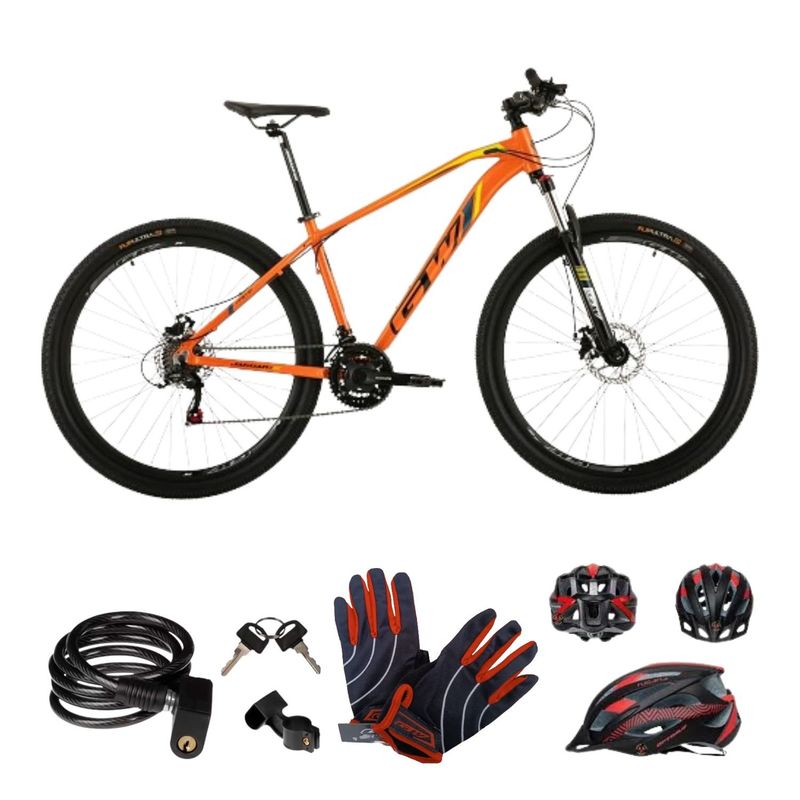 GW - Kit Bicicleta GW Jaguar 29 Shimano 7V + Guaya Casco Guantes