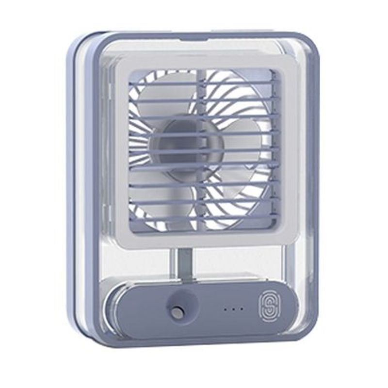 GENERICO - Ventilador Recargable Con Spray Y Luces Color Transparente Morado