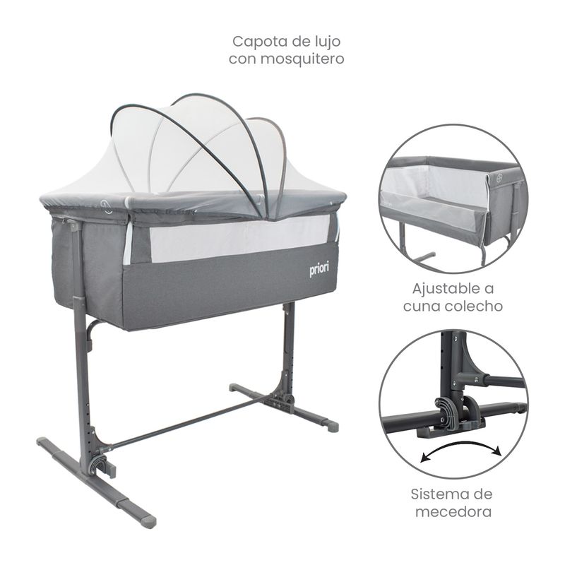 PRIORI - Cuna Colecho Bebé Golf Priori Gris