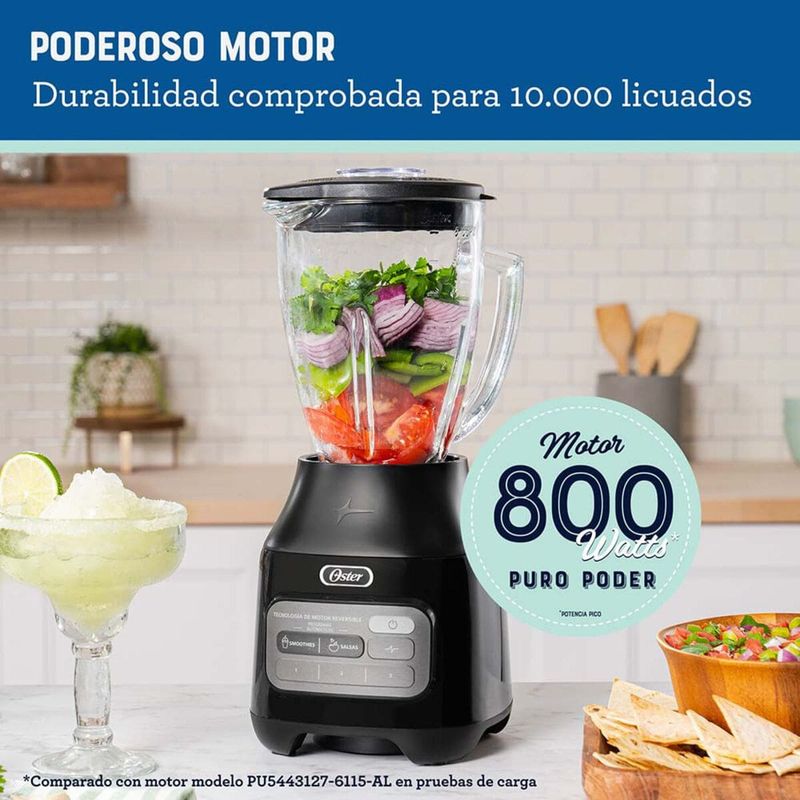 OSTER - Licuadora Oster 1.5 Lt V Vidrio Tecnología Reversible Negro BLSTPEGBRT