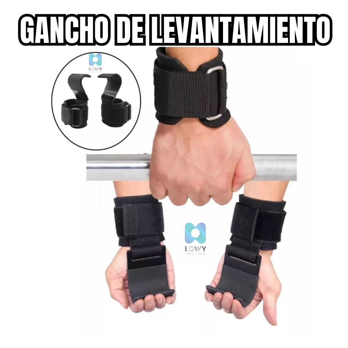 GENERICO - Straps De Gancho Manos Guante Levantamiento De Pesas Gym