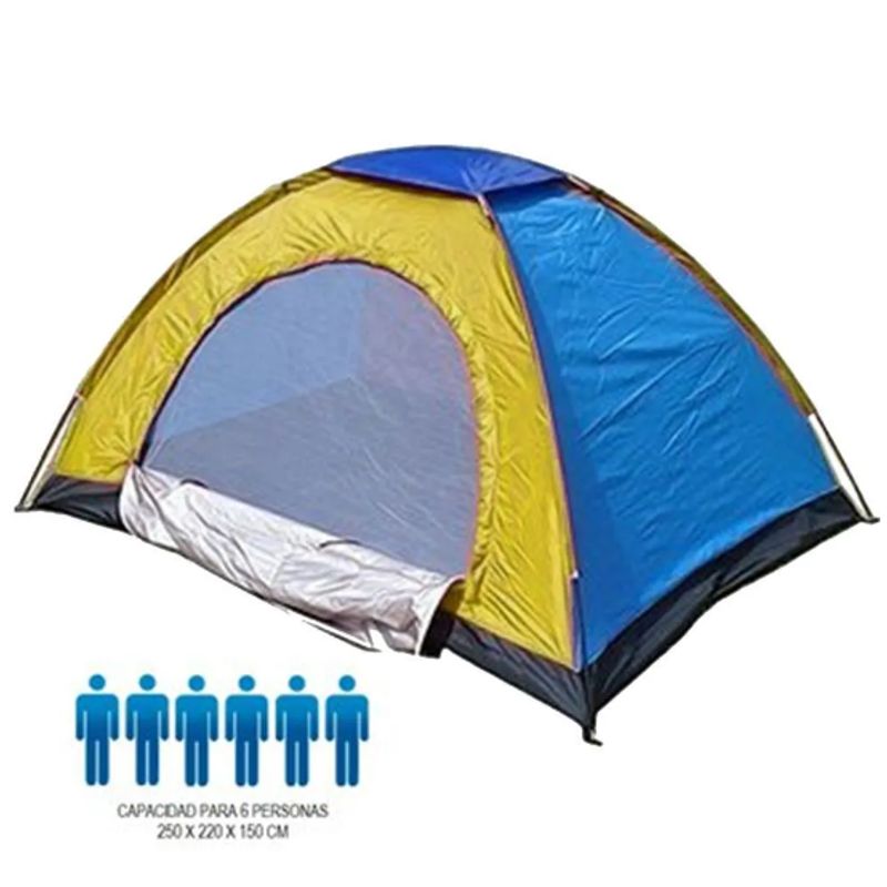GENERICO - Carpa Camping 6 Personas Multicolor