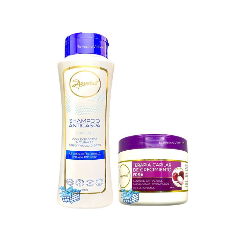 ANYELUZ - Kit x 2 Shampoo anticaspa y terapia capilar  - Anyeluz