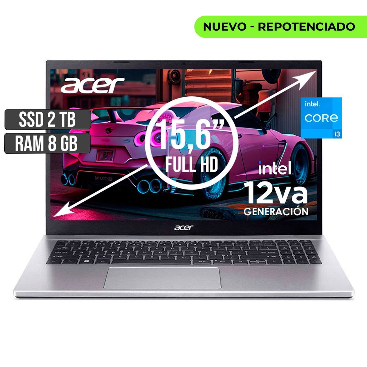 ACER - Portátil Acer Aspire 3 Intel Core I3 1215U 8GB Ram 2TB SSD 15.6"