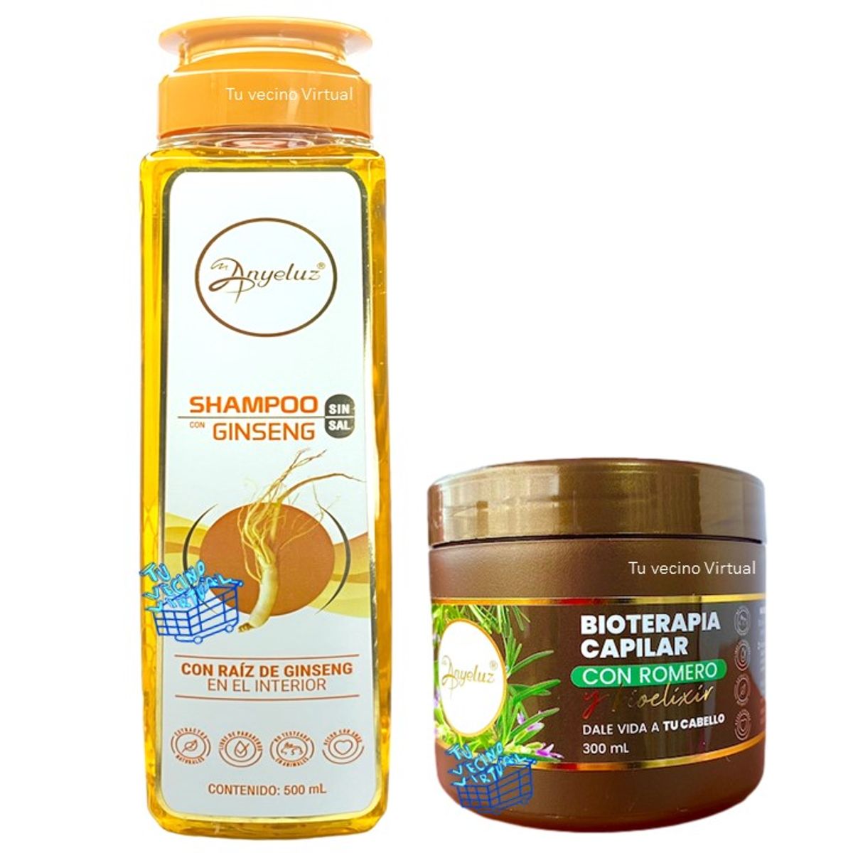 ANYELUZ - Shampoo ginseng y Bioterapia capilar - Anyeluz