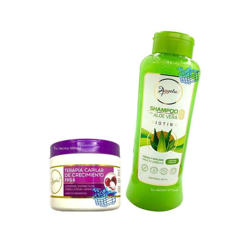 ANYELUZ - Shampoo aloe vera y Terapia capilar  - Anyeluz