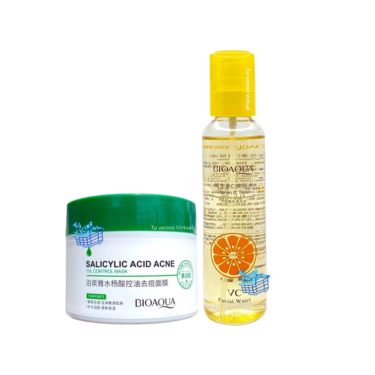 BIOAQUA - Agua facial y Crema Acido Salicilico - Bioaqua