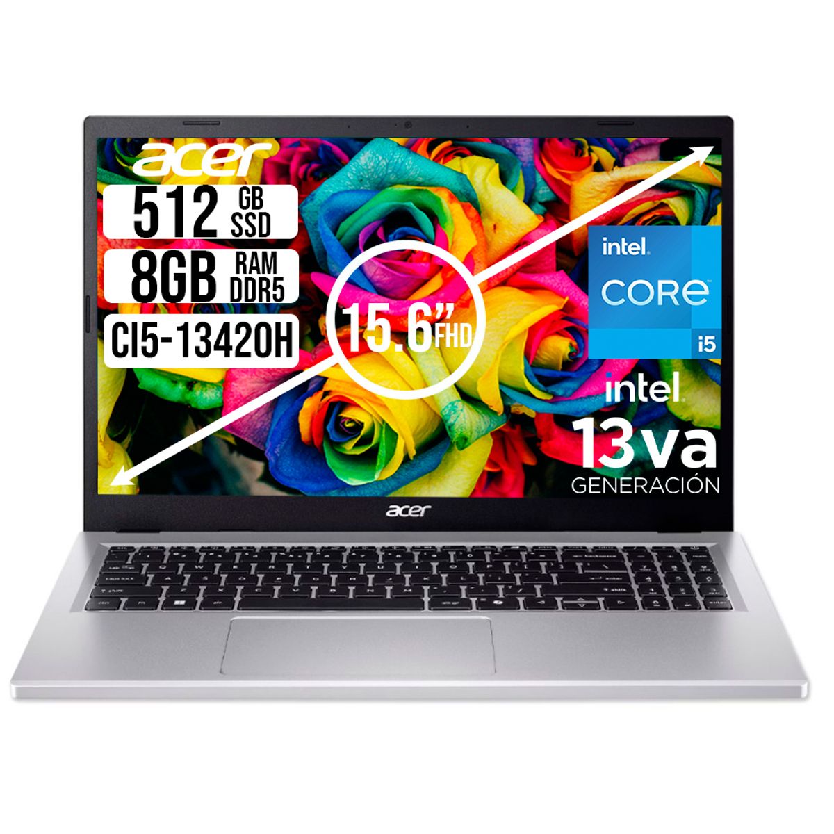 ACER - PORTATIL ACER ASPIRE INTEL CORE I5-13420H SSD 512GB RAM 8GB LED 15,6 FULL HD