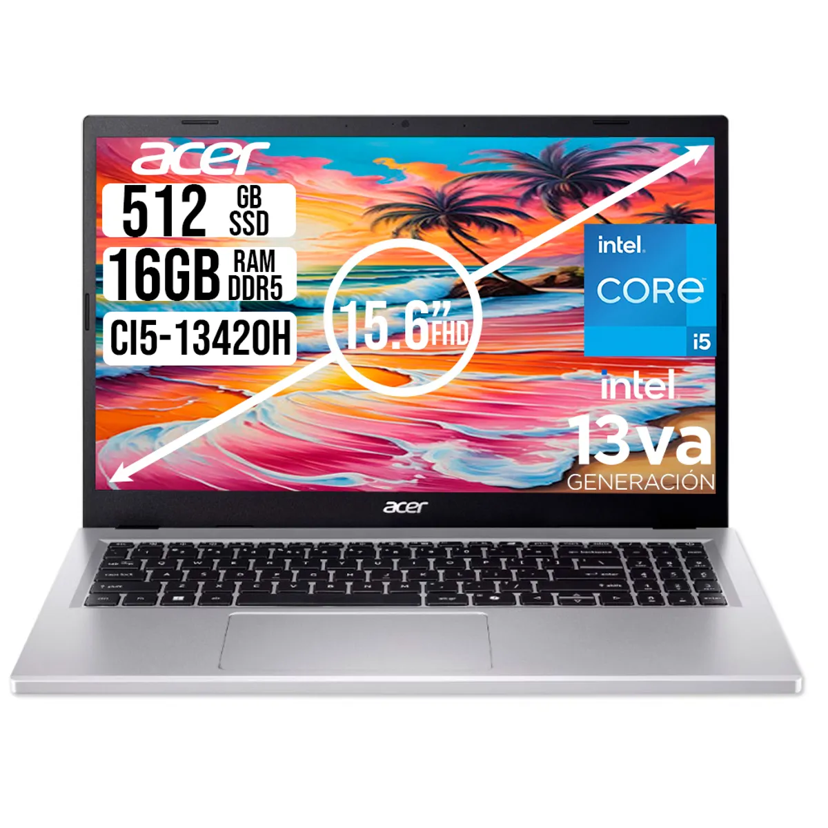 ACER - PORTATIL ACER ASPIRE INTEL CORE I5-13420H SSD 512GB RAM 16GB LED 15,6 FULL HD