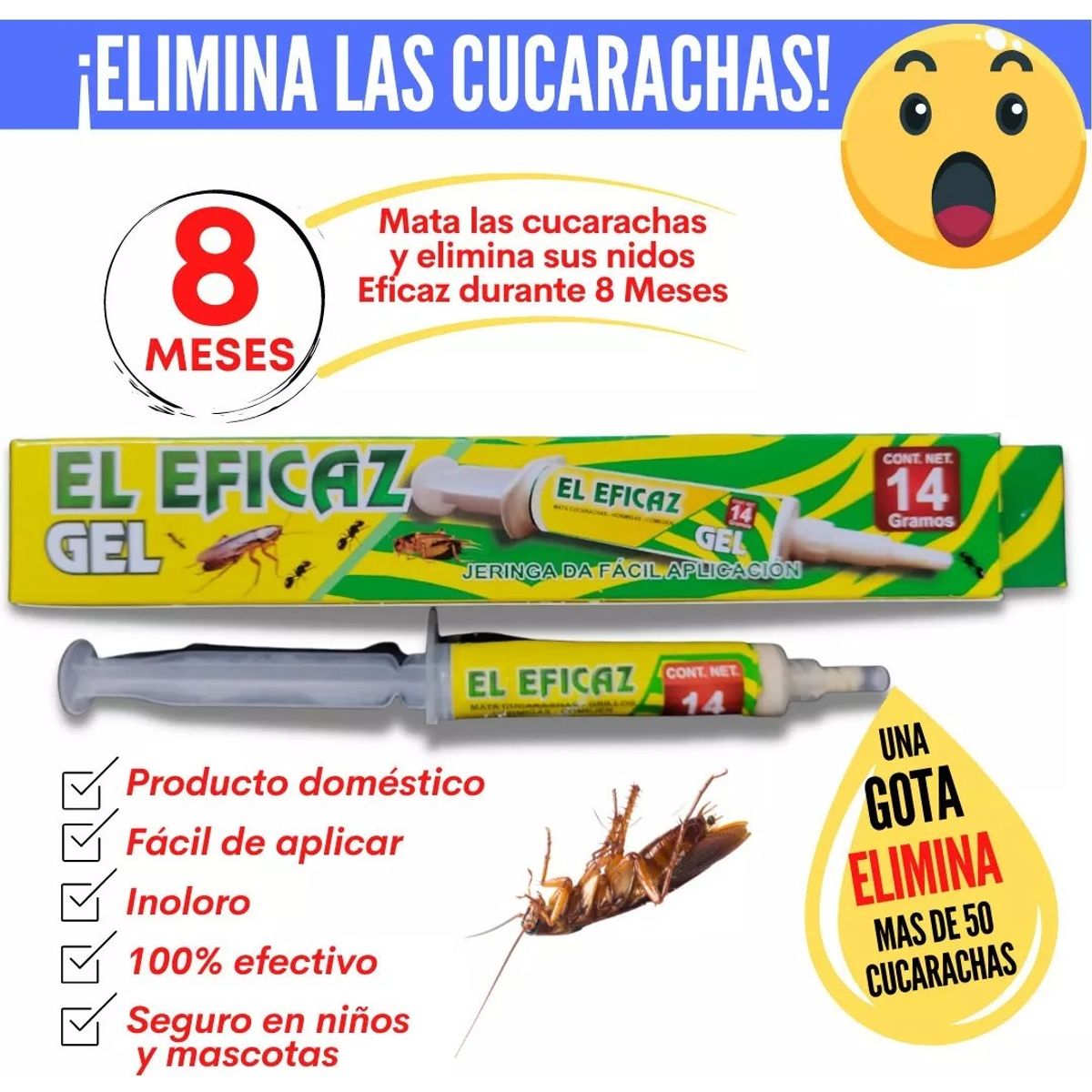 GENERICO - Gel Mata Cucarachas Jeringa