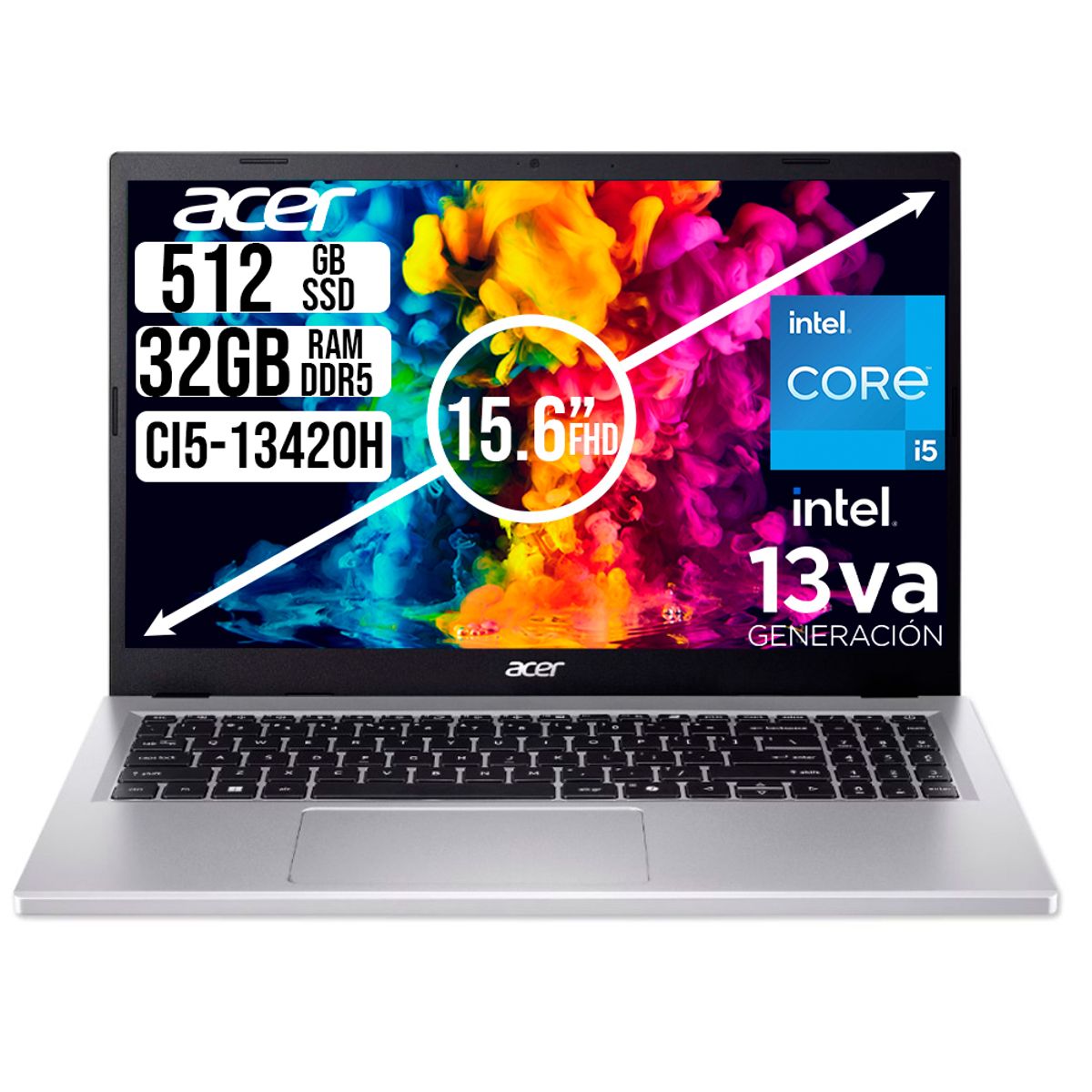 ACER - PORTATIL ACER ASPIRE INTEL CORE I5-13420H SSD 512GB RAM 32GB LED 15,6 FULL HD