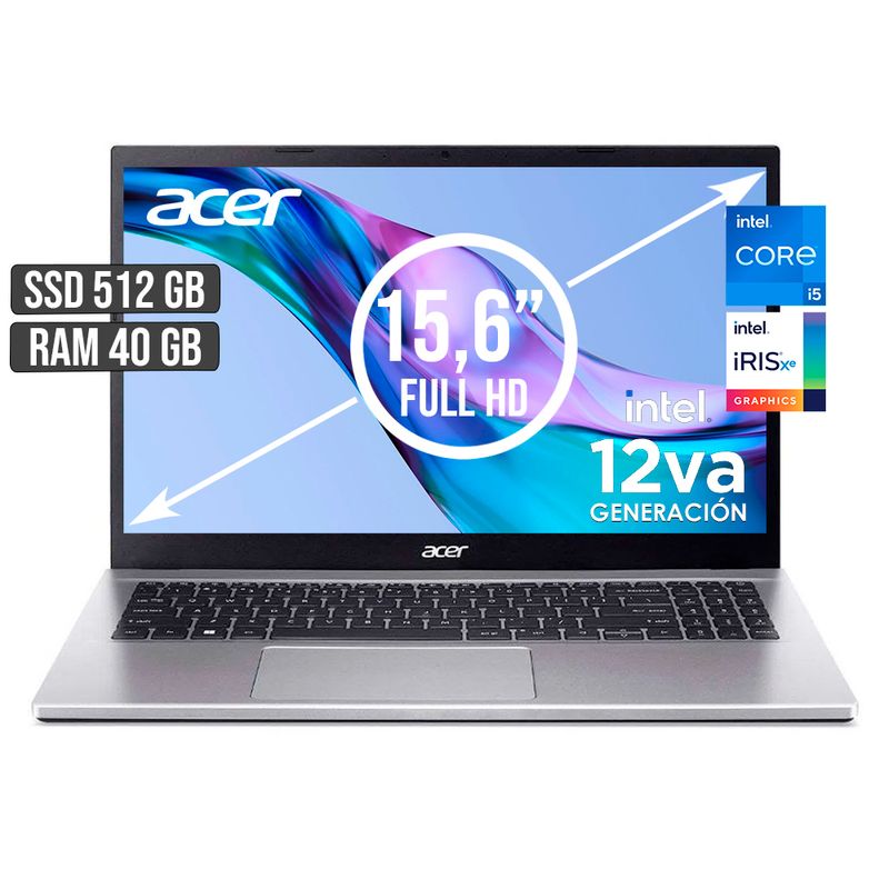 ACER - PORTATIL ACER ASPIRE INTEL CORE I5-1235U SSD 512GB RAM 40GB LED 15,6 FULL HD