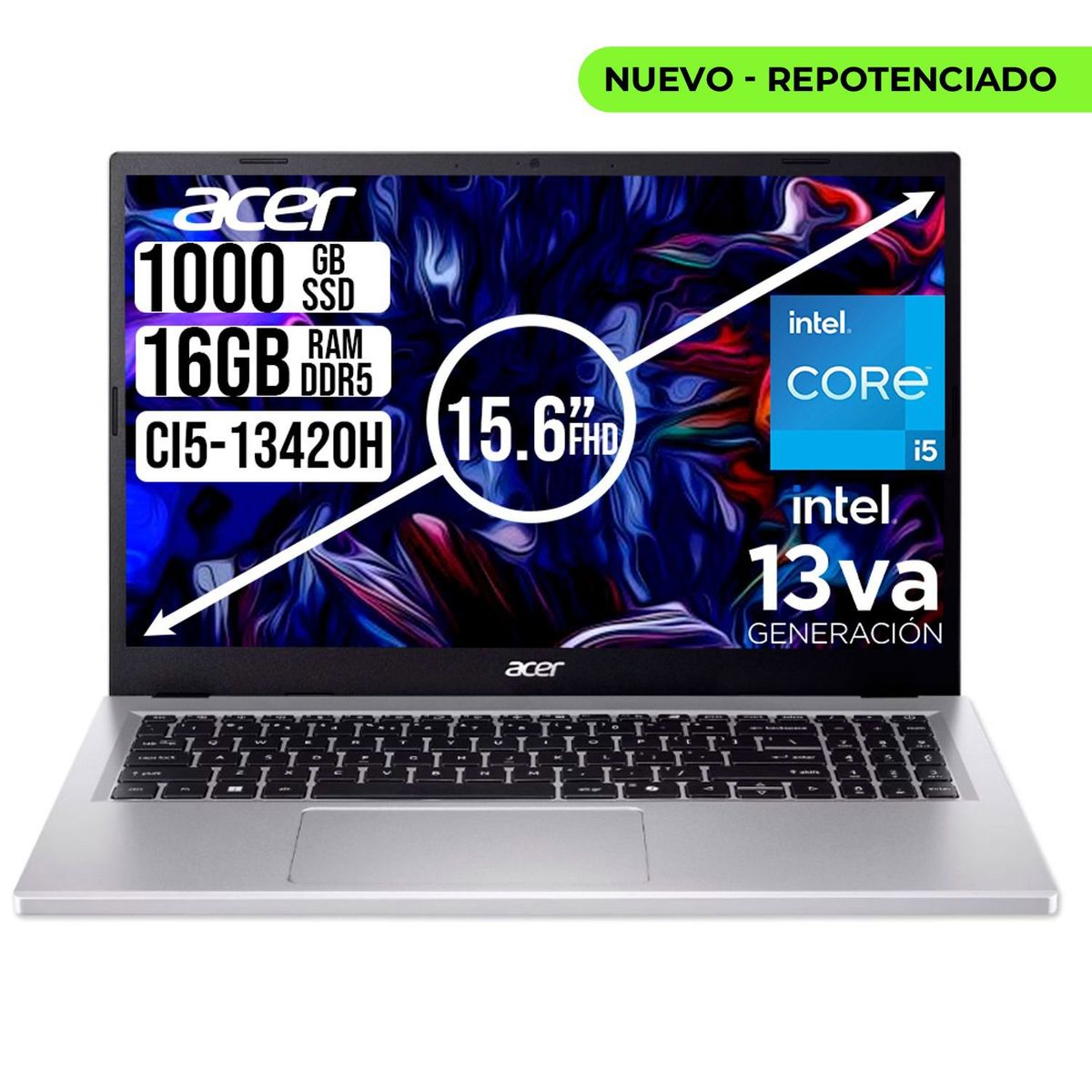 ACER - PORTATIL ACER ASPIRE INTEL CORE I5-13420H SSD 1TB RAM 16GB LED 15,6 FULL HD