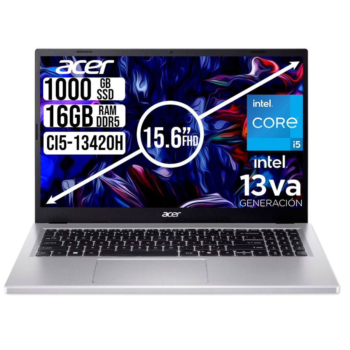 ACER - PORTATIL ACER ASPIRE INTEL CORE I5-13420H SSD 1TB RAM 16GB LED 15,6 FULL HD