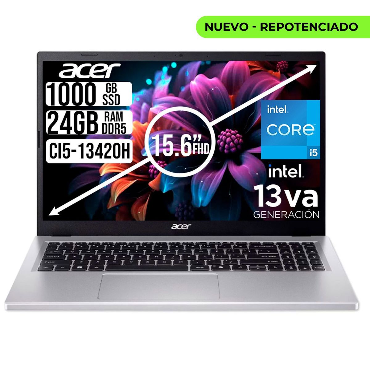 ACER - Portátil Acer Aspire Intel Core I5 13420h Ram 24GB SSD 1TB 156 FHD