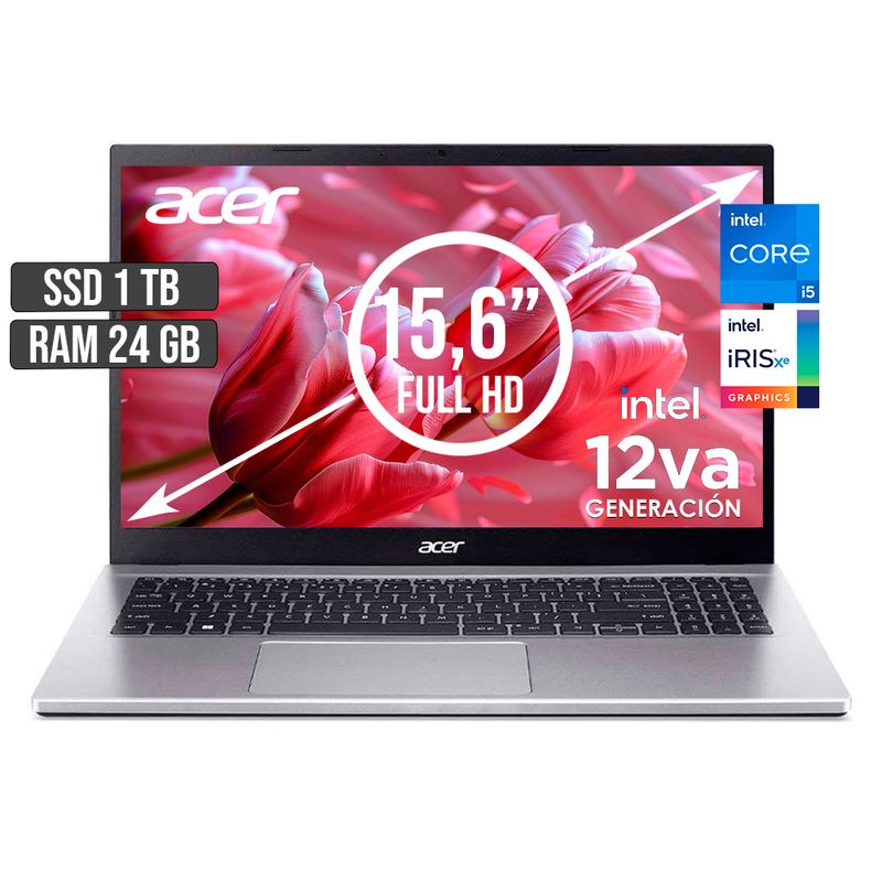 ACER - PORTATIL ACER ASPIRE INTEL CORE I5-1235U SSD 1TB RAM 24GB LED 15,6 FULL HD