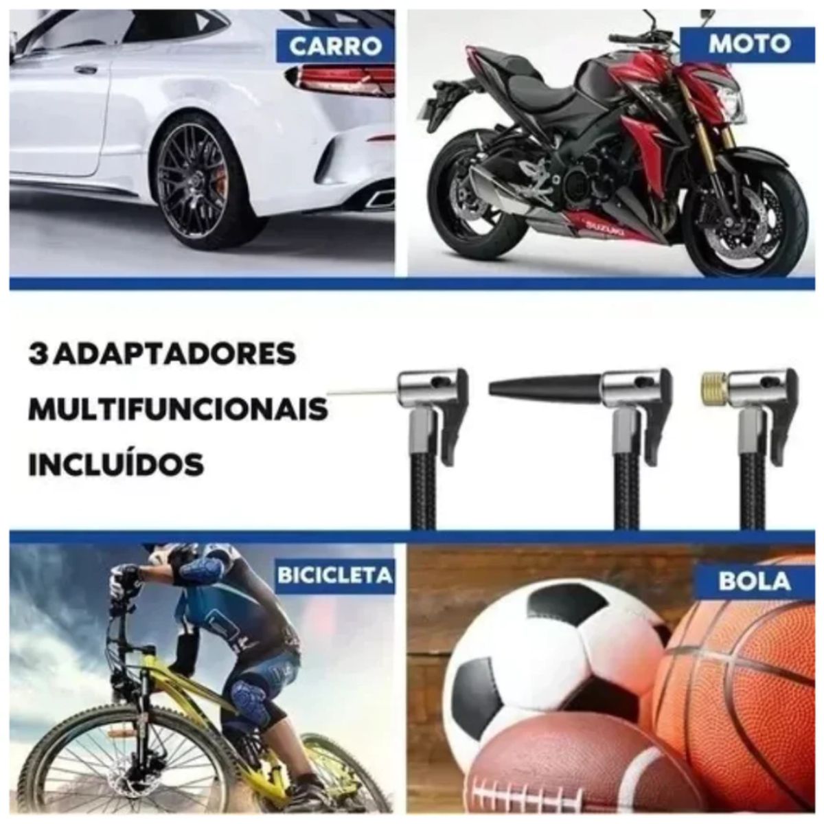 GENERICO - Compresor Mini Portátil Recargable Para Carro Bici Czk