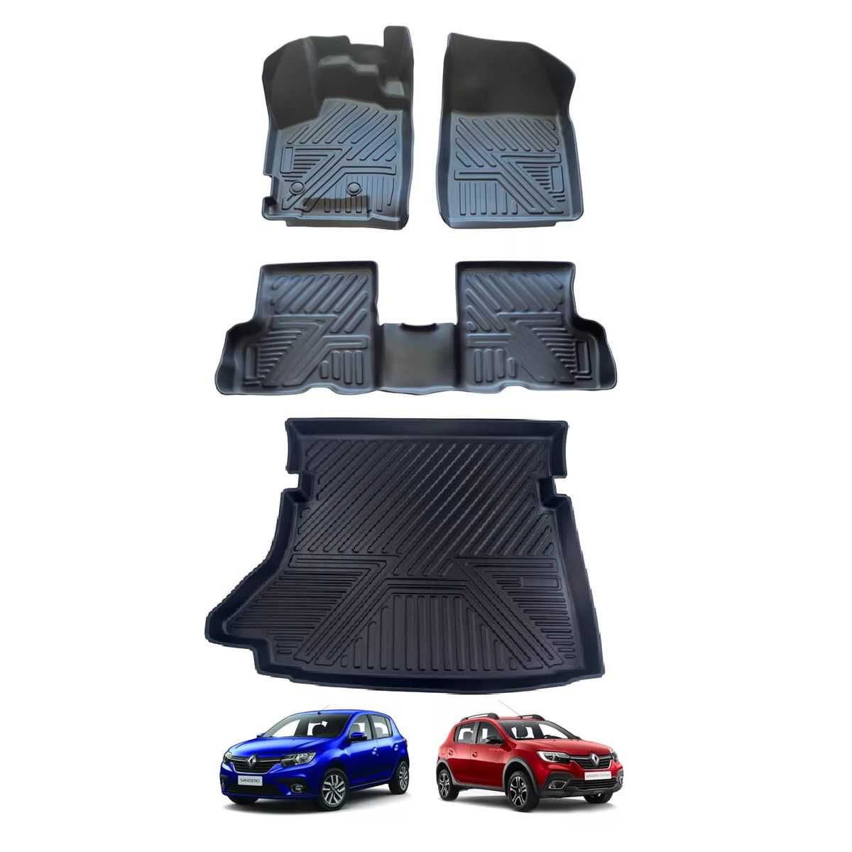 GENERICO - Tapetes Termoformados 3d Para Renault Sandero 2017-2025