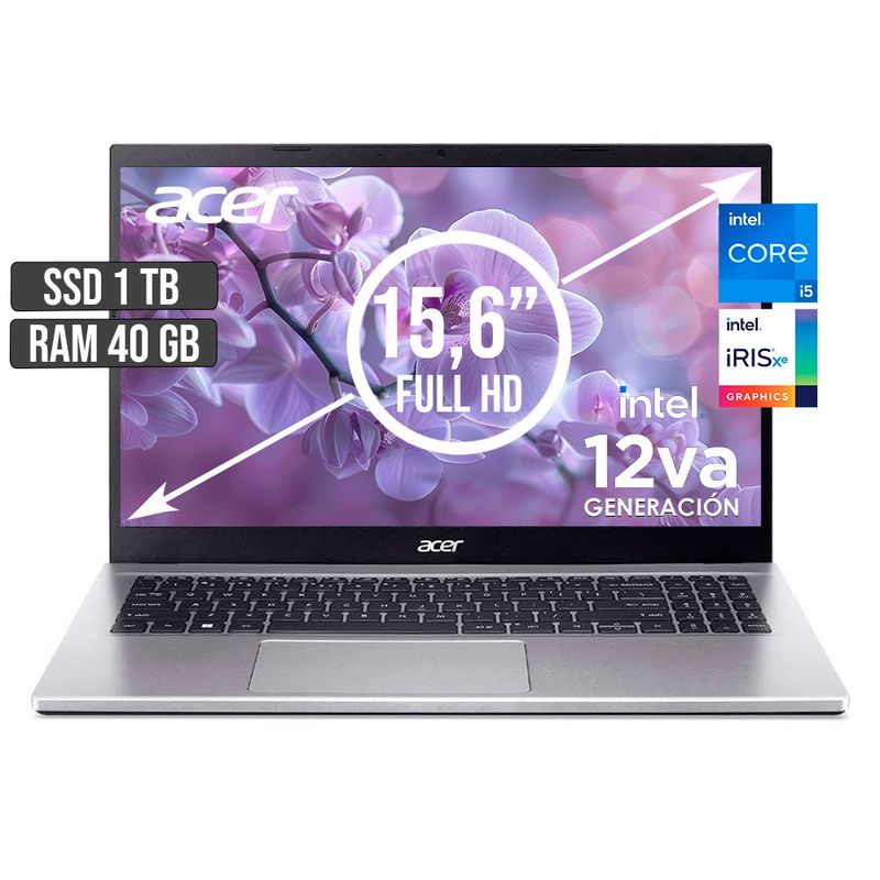 ACER - PORTATIL ACER ASPIRE INTEL CORE I5-1235U SSD 1TB RAM 40GB LED 15,6 FULL HD