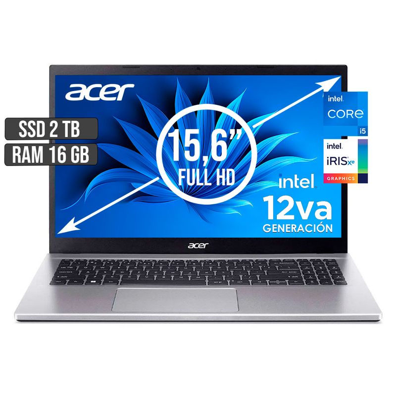 ACER - PORTATIL ACER ASPIRE INTEL CORE I5-1235U SSD 2TB RAM 16GB LED 15,6 FULL HD