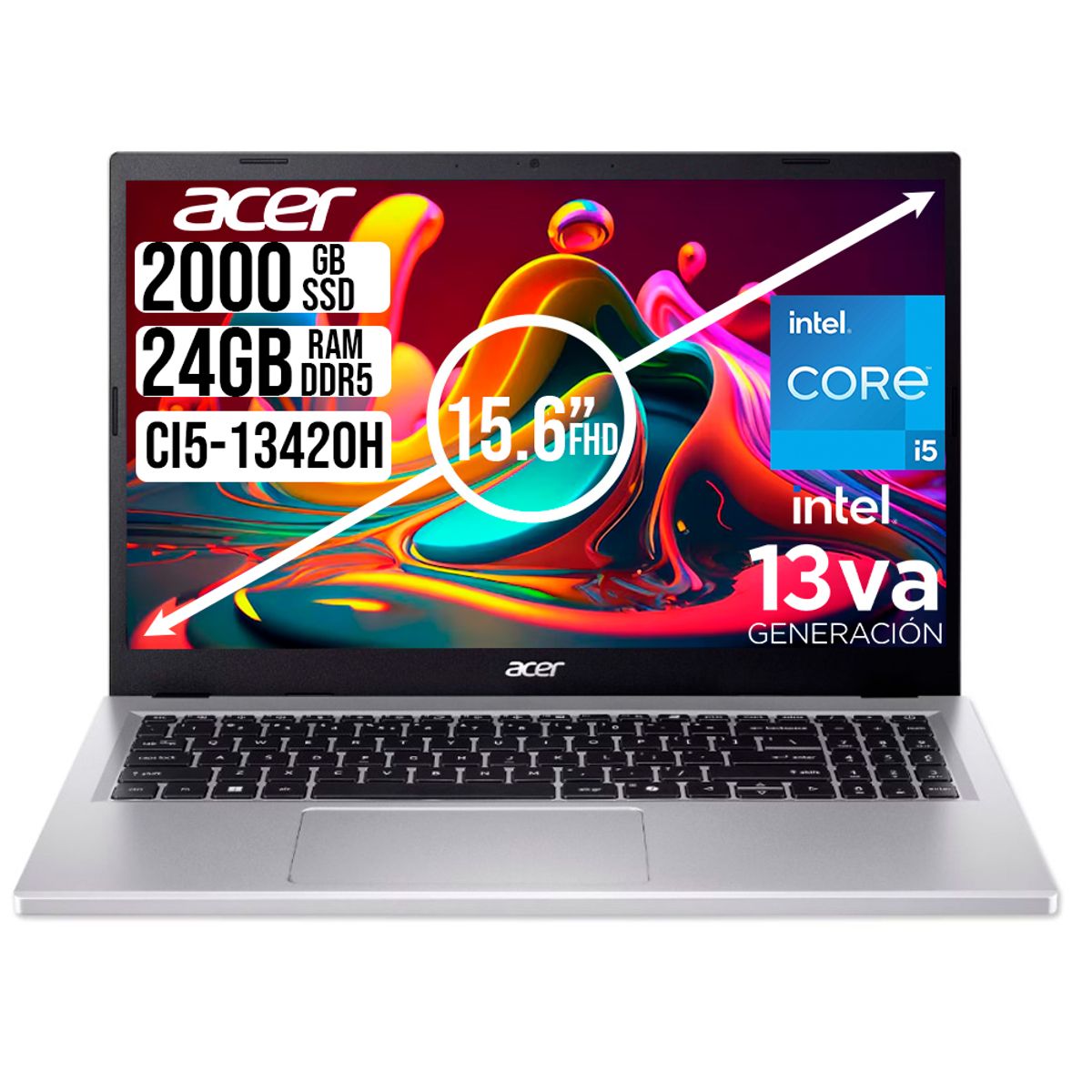 ACER - PORTATIL ACER ASPIRE INTEL CORE I5-1235U SSD 2TB RAM 24GB LED 15,6 FULL HD