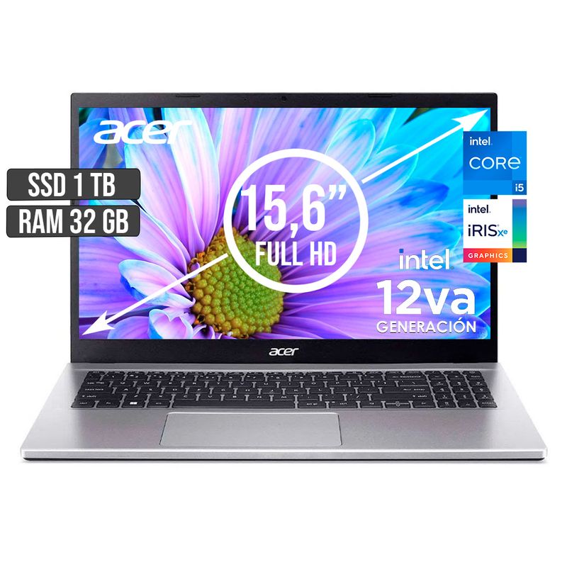 ACER - PORTATIL ACER ASPIRE INTEL CORE I5-1235U SSD 1TB RAM 32GB LED 15,6 FULL HD