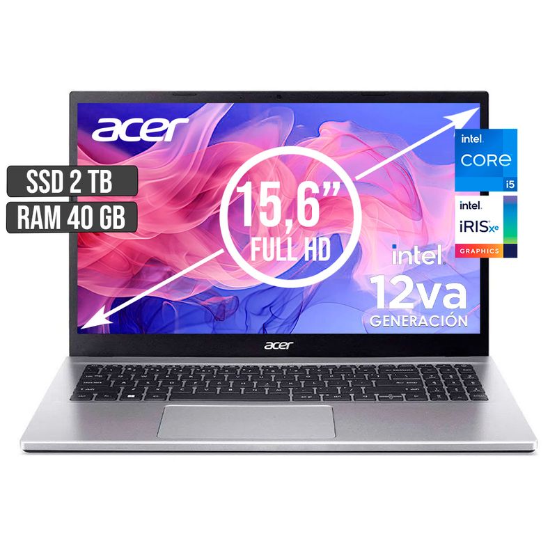 ACER - PORTATIL ACER ASPIRE INTEL CORE I5-1235U SSD 2TB RAM 40GB LED 15,6 FULL HD