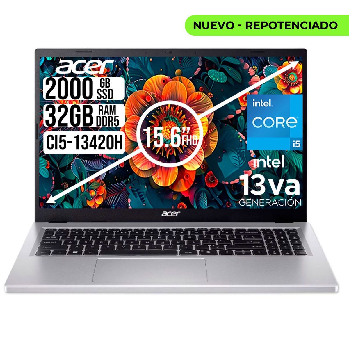 ACER - PORTATIL ACER ASPIRE INTEL CORE I5-13420H SSD 2TB RAM 32GB LED 15,6 FULL HD