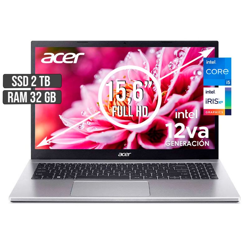 ACER - PORTATIL ACER ASPIRE INTEL CORE I5-1235U SSD 2TB RAM 32GB LED 15,6 FULL HD