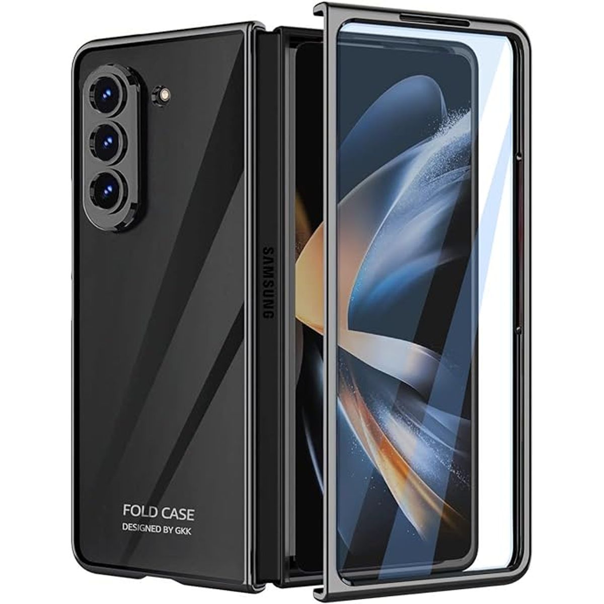 GENERICO - Estuche Phonton+Glass Para Samsung  Z Fold6 Transparente Negro