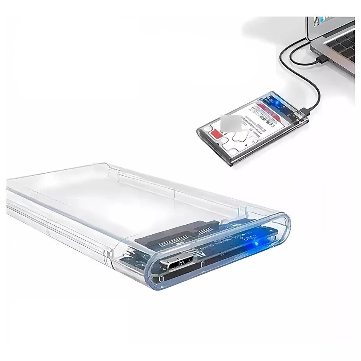 GENERICO - Caja Case para Disco Duro Externo 3.0 Transparente Usb