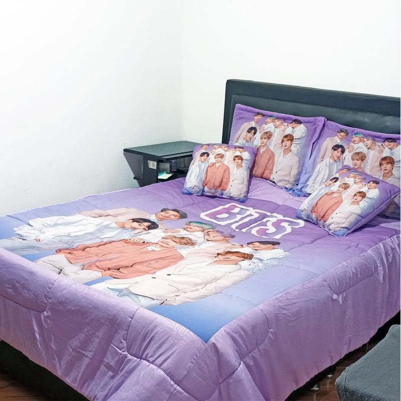 GENERICO - Cubrelecho Edredón Kpop Bts Doble Faz Cama Doble