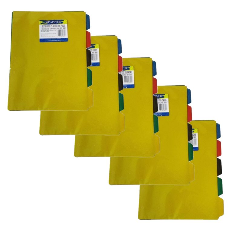 GARABATOS - Pack X5 Separador 105 X 5 Bristol Blanco Fabrifolder