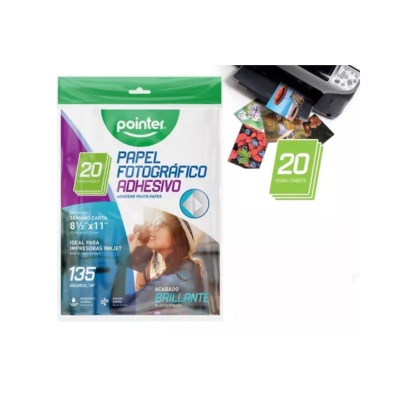 POINTER - Papel Fotografico Adhesivo Inkjet 135gr X20 Pointer